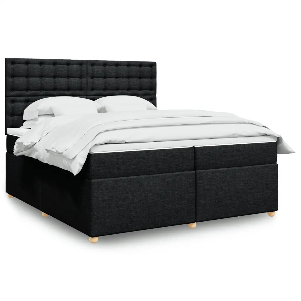 Giroletto a Molle con Materasso Nero 200x200 cm in Tessuto 3293703