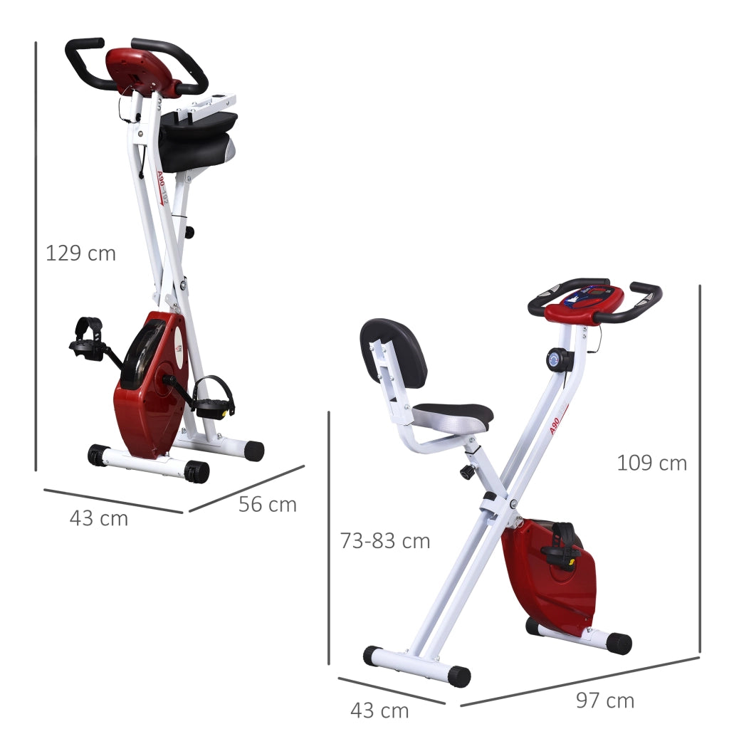 Cyclette pieghevole ¨C Xylo ¨C 8 livelli resistenza magnetica con schienale sedile regolabile display LCD rosso