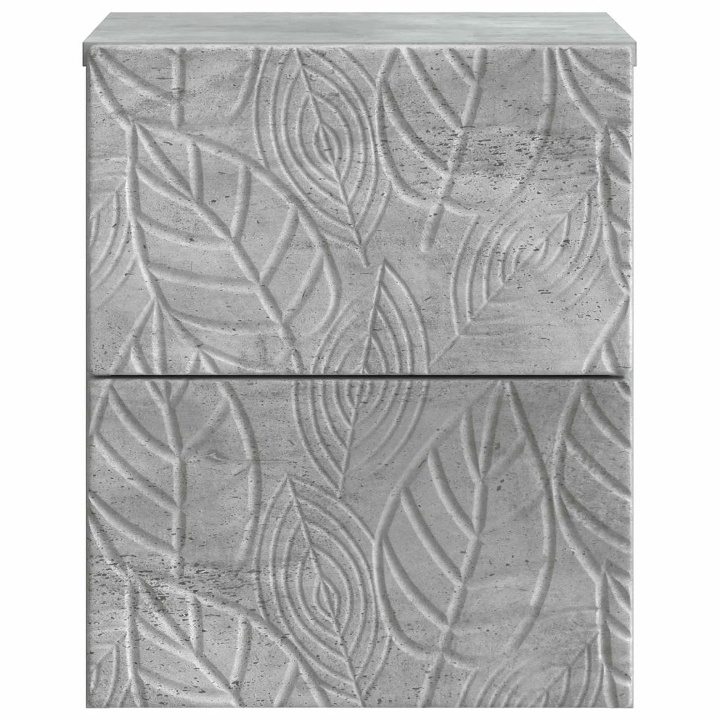 Mobiletto da notte a muro Grigio Cemento 34,5 x 33 x 40 cm 898811