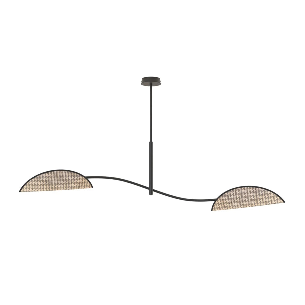 Plafoniera Moderna Ares Acciaio Nero 2 Luci E14 Ip20
