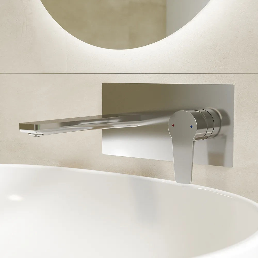 Set miscelatori: lavabo ad incasso bidet senza scarico ed esterno vasca c/rubinetto cromato | Jane