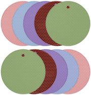 Tavolo di silicone 10 pezzi - Resistente al calore - Antiscivolo - Pieghevole - Diametro 17,5 cm - Idoneo per lavastoviglie - Sottopiatto