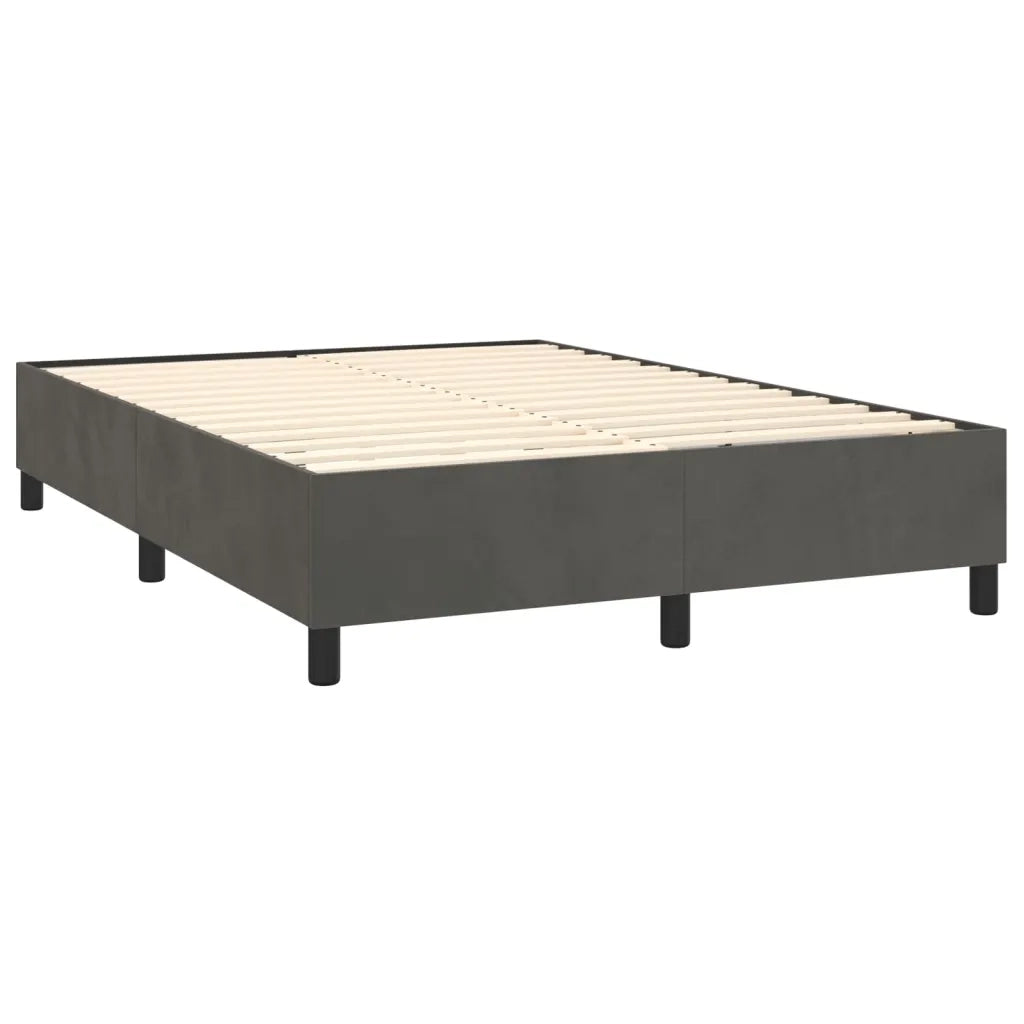 Letto a Molle con Materasso e LED Grigio Scuro 140x190 cm 3136060
