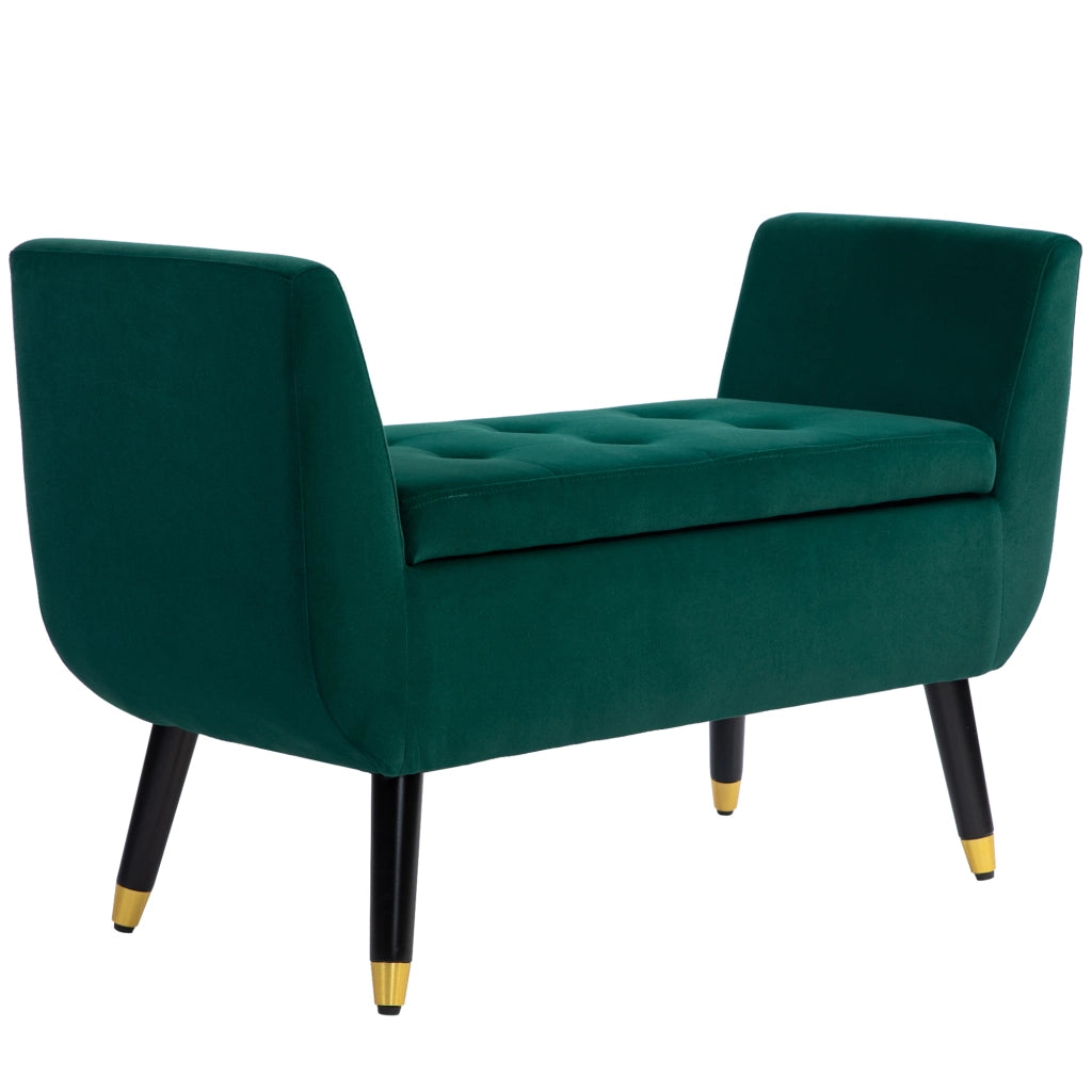 Divano imbottito con braccioli e contenitore ¨C Minimal ¨C 107x42x65 cm verde velluto