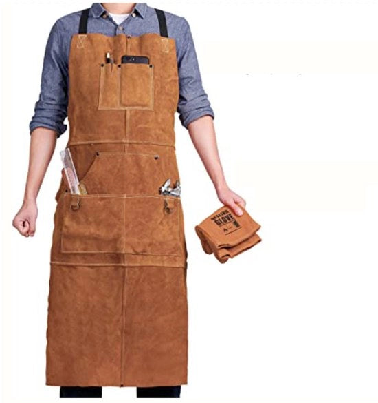 Cinturone di lavoro con 6 tasche, resistente al calore, impermeabile, in pelle, cinturone per falegname, disponibile da M a XXXL, ideale per falegname, meccanico, officina.