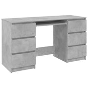 Scrivania tavolo postazione di lavoro mobile per computer studio 140 x 50 x 77 cm legno ingegnerizzato grigio 02_0023845