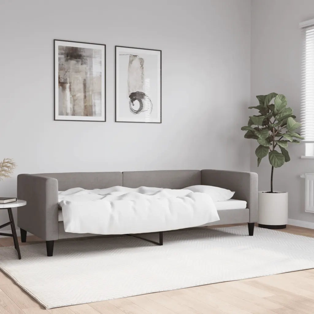 Letto singolo | Letto per adulti | Letto da Giorno Tortora 80x200 cm in Tessuto