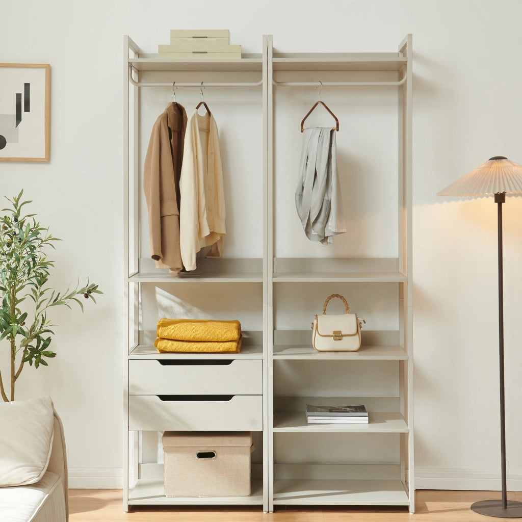 Stand Appendiabiti Jässaatka in Acciaio con 5 Ripiani 200 x 61 x 40 cm - Grigio [en.casa]