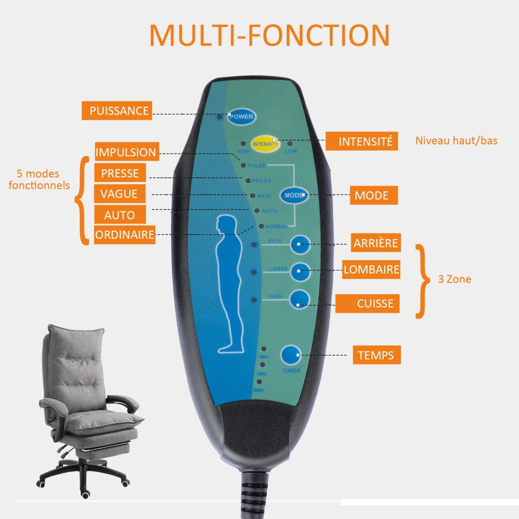 Sedia da ufficio massaggiante ergonomica ¨C Minimal ¨C grigio