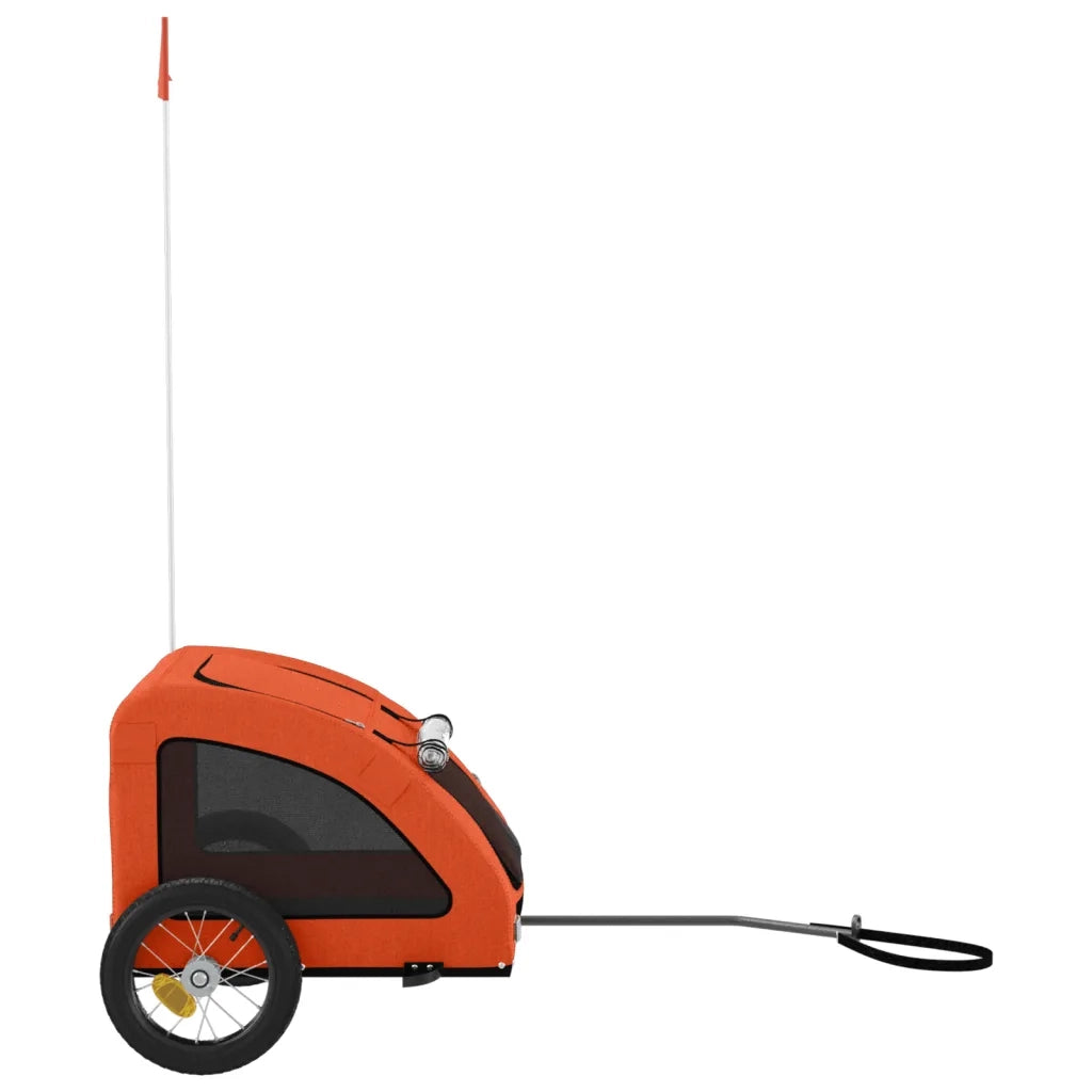 Rimorchio da Bici per Animali Arancione e Grigio Oxford e Ferro CFW7894459
