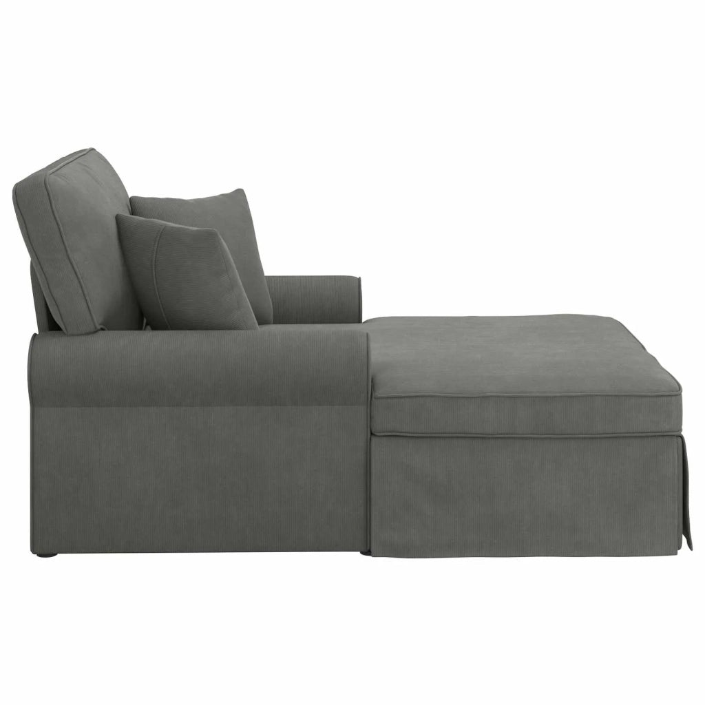 Chaise Longe con Gonna 3 pz Grigio scuro Tessuto in Cords CFW6618489