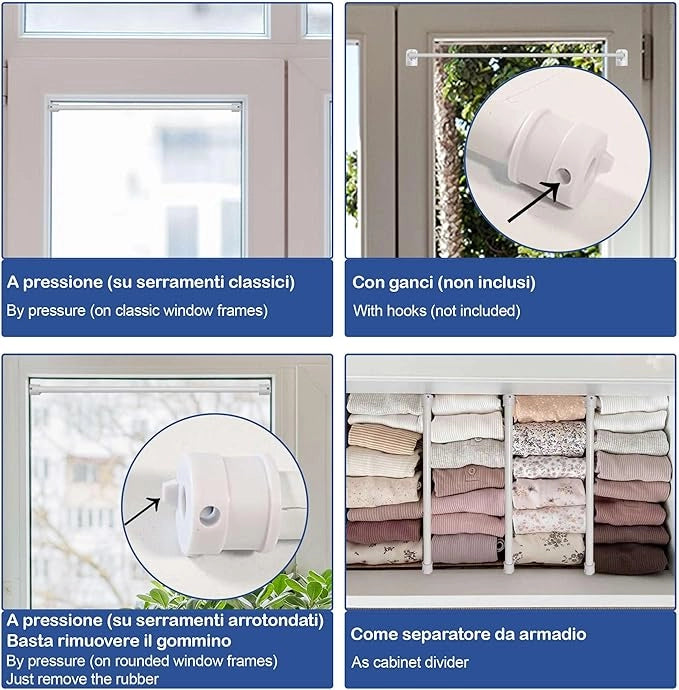 Astina a Molla in Acciao Zincato - Bastoncini Pressione Estensibili 27-36cm - Colore Oro