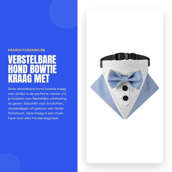 Collare per cani adattabile - Collare a farfalla/striscia - Accessorio di stile - Forma comoda - Adatto a tutte le razze - Ideale per occasioni speciali - Collare per cani