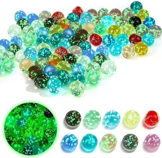 Kralen in Plat Glas per 100 pezzi con Sacchetto a Maglia, Materiale per Attività Creativa per Bambini.