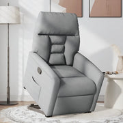 Poltrona Alzapersona Reclinabile Grigio Chiaro in Tessuto 3303032