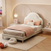 letto imbottito velluto beige 90x200 cm