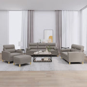 Set Divani 4 pz con Cuscini Tortora in Tessuto