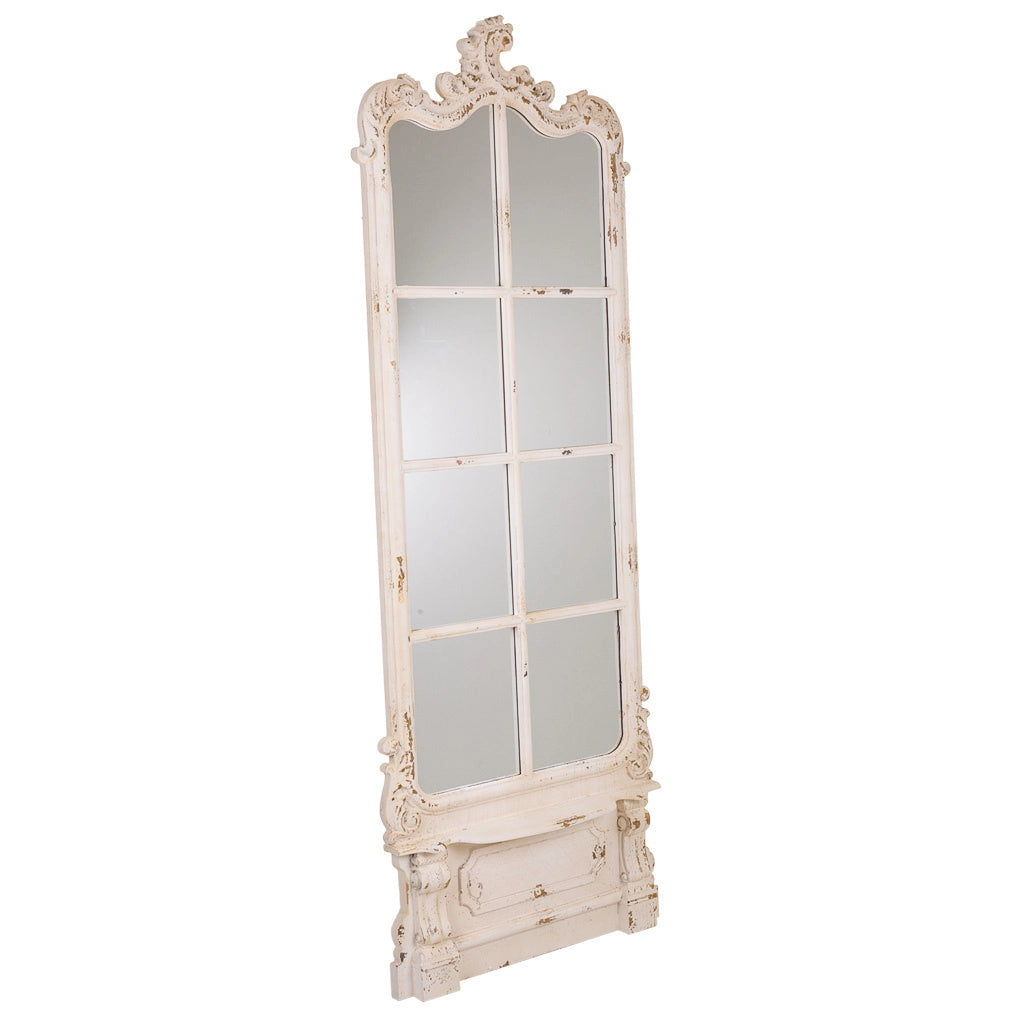 Specchio in legno bianco 75x7x215h