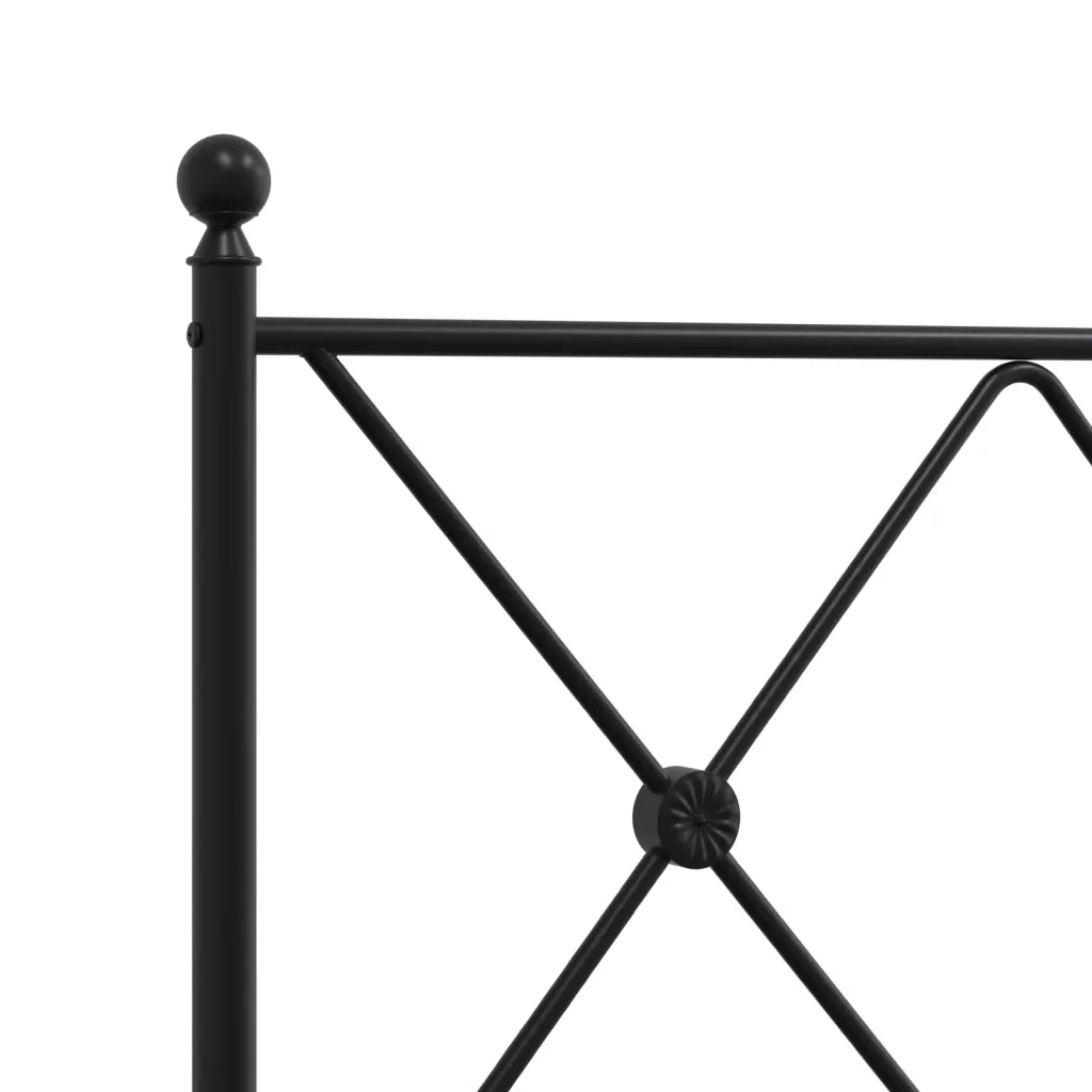 Giroletto con Testiera-Struttura Letto con testiera in Metallo Nero 140x190 cm 904358