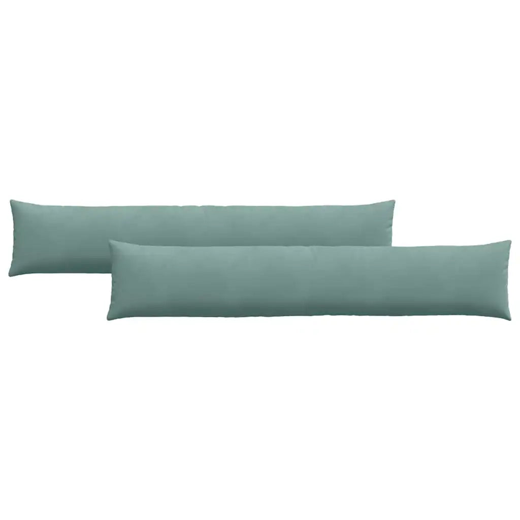Cuscini da Divano 2 pz-Set di 2 Cuscini per Sofa Verde Mare 200 x 40 cm Tessuto in Cords