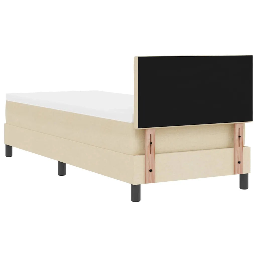 Letto singolo | Letto per adulti | Letto a molle con materasso con led Crema 80 x 200 cm Tessuto