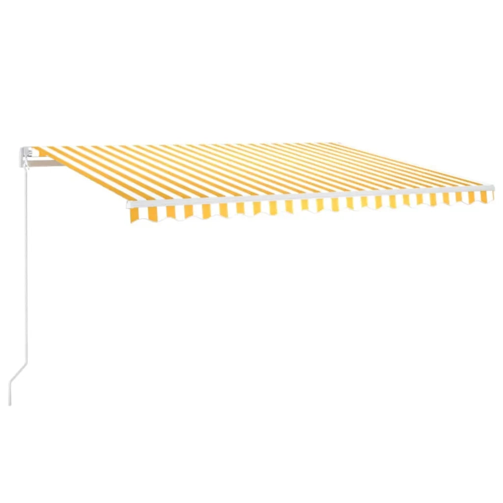 Tenda da Sole | Tenda parasole Retrattile Manuale 400x350 cm Gialla e Bianca