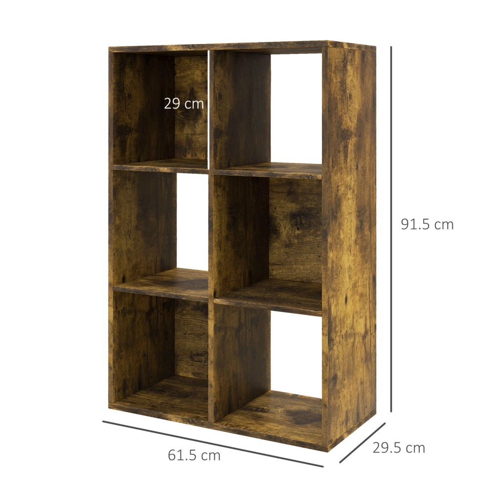 Libreria a Cubi Design Rustico 61,5x29,5x91,5 cm Rivestimento in Melamina Marrone Rustico