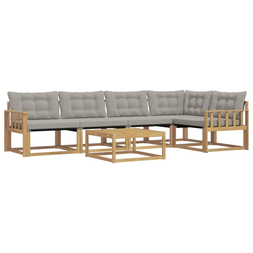 Set di divani da esterno 6 pcs Bianco e Grigio Chiaro 3388705