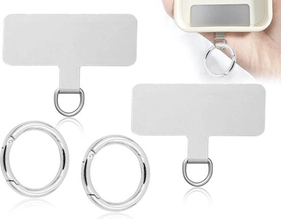 Sostegno per Telefono con 2 pezzi di Padrone di Corda - 2 pezzi di Chiave a Rullo - Ganci per Cavo di Sostegno Universale - Comfortevole e Sicuro - Materiali di Alta Qualità - Corda per Telefono
