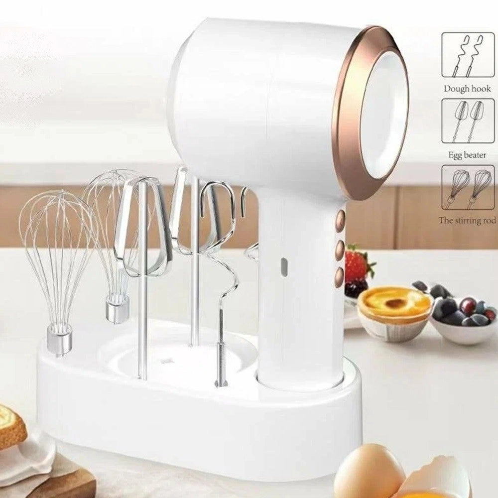 Trade Shop - Sbattitore Impastatrice Multifunzione Elettrico Portatile Ricaricabile Usb Cucina Accessori -