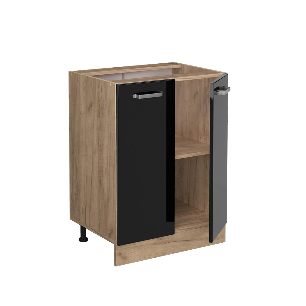 Vicco Mobiletto base cucina Nero lucido 60 cm PL Marmo