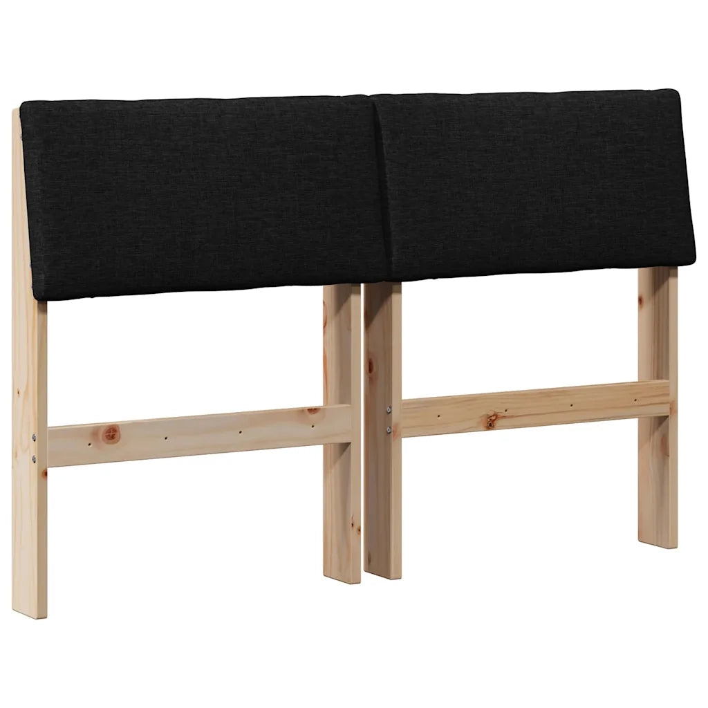 Testiera | Testata imbottita Nero 120 cm Pino massello