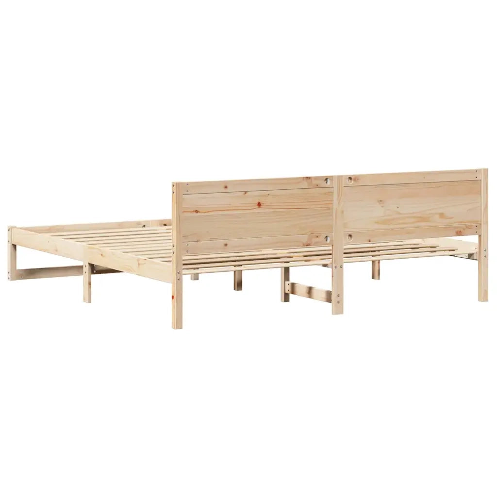 Struttura del letto Naturale 200 x 200 cm Pino massello 873259