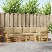 Set di divani da esterno 5 pcs Bianco e Beige 3391823
