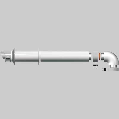 KIT SCARICO COASSIALE CON CURVA  60-100 - 1 pezzi - Idroweb