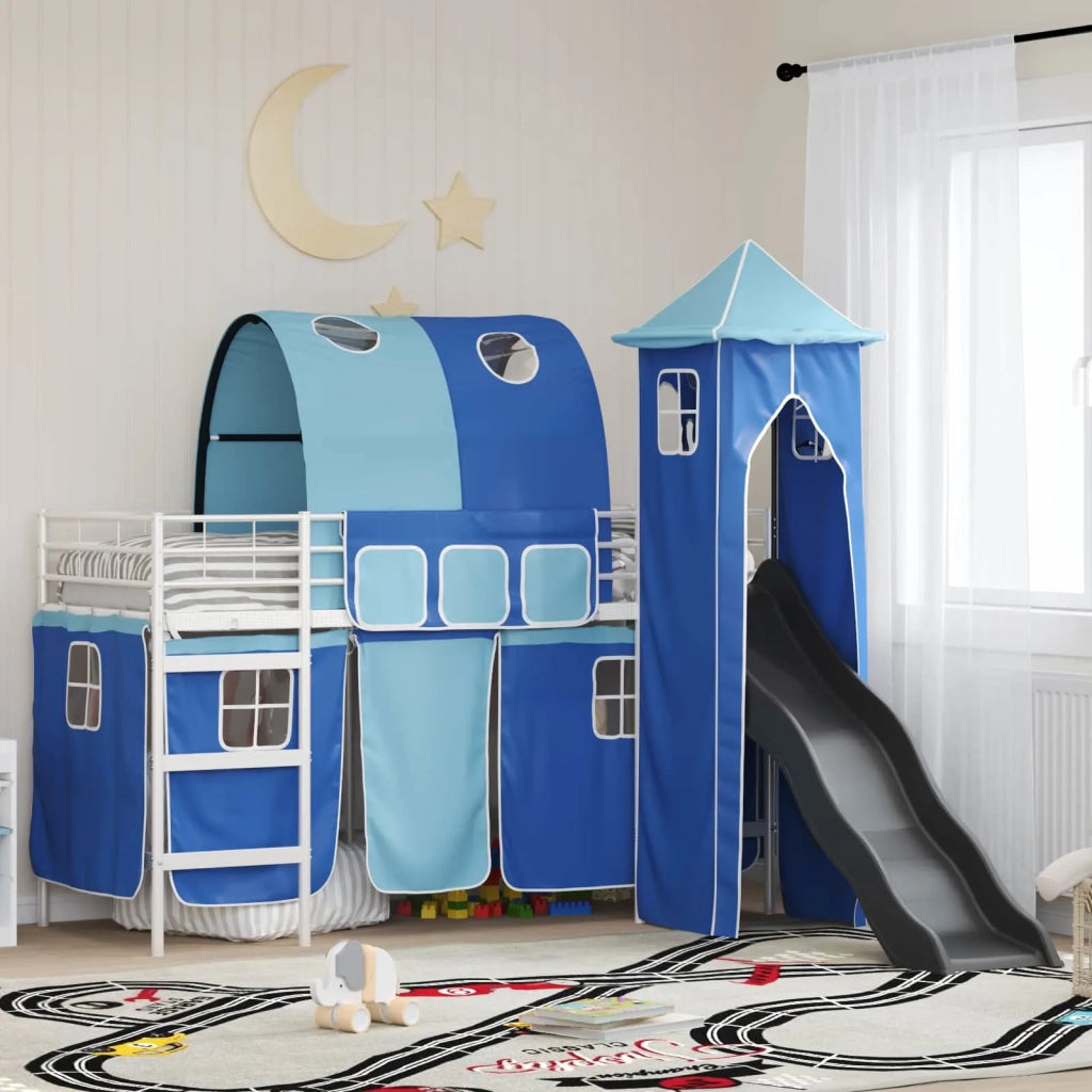 Struttura del letto loft per bambini Bianco e Blu 75 x 190 cm 42020899