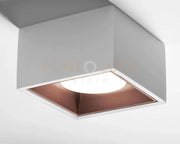 NASSO Soffitto 1 Luce  attacco GX53 Quadrata rame in gesso e alluminio 12x12cm