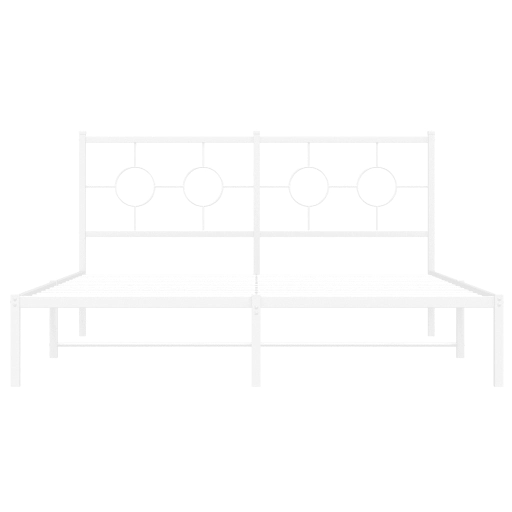 Giroletto con Testiera Metallo Bianco 150x200 cm 376277