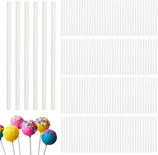 Stecchi per cake pop 100 pezzi - 7,6 cm - Senza spinta - Stecchi per cake pop - Stuzzicadenti per dolci - Ideali per la decorazione di feste - Realizzati in carta - Stecchi per cake pop.