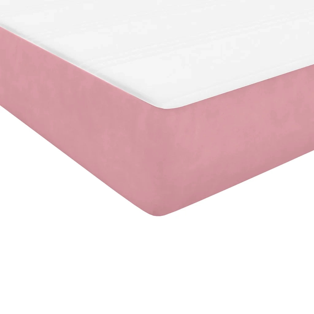 Giroletto a Molle con Materasso Rosa 160x210 cm in Velluto 3317954