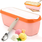 Contenitore per ghiaccio da 1,5 L con coperchio in silicio: contenitore per ghiaccio con cucchiaio per ghiaccio, contenitore di riserva per ghiaccio, contenitore per ghiaccio riutilizzabile per ghiaccio fatto in casa, yogurt