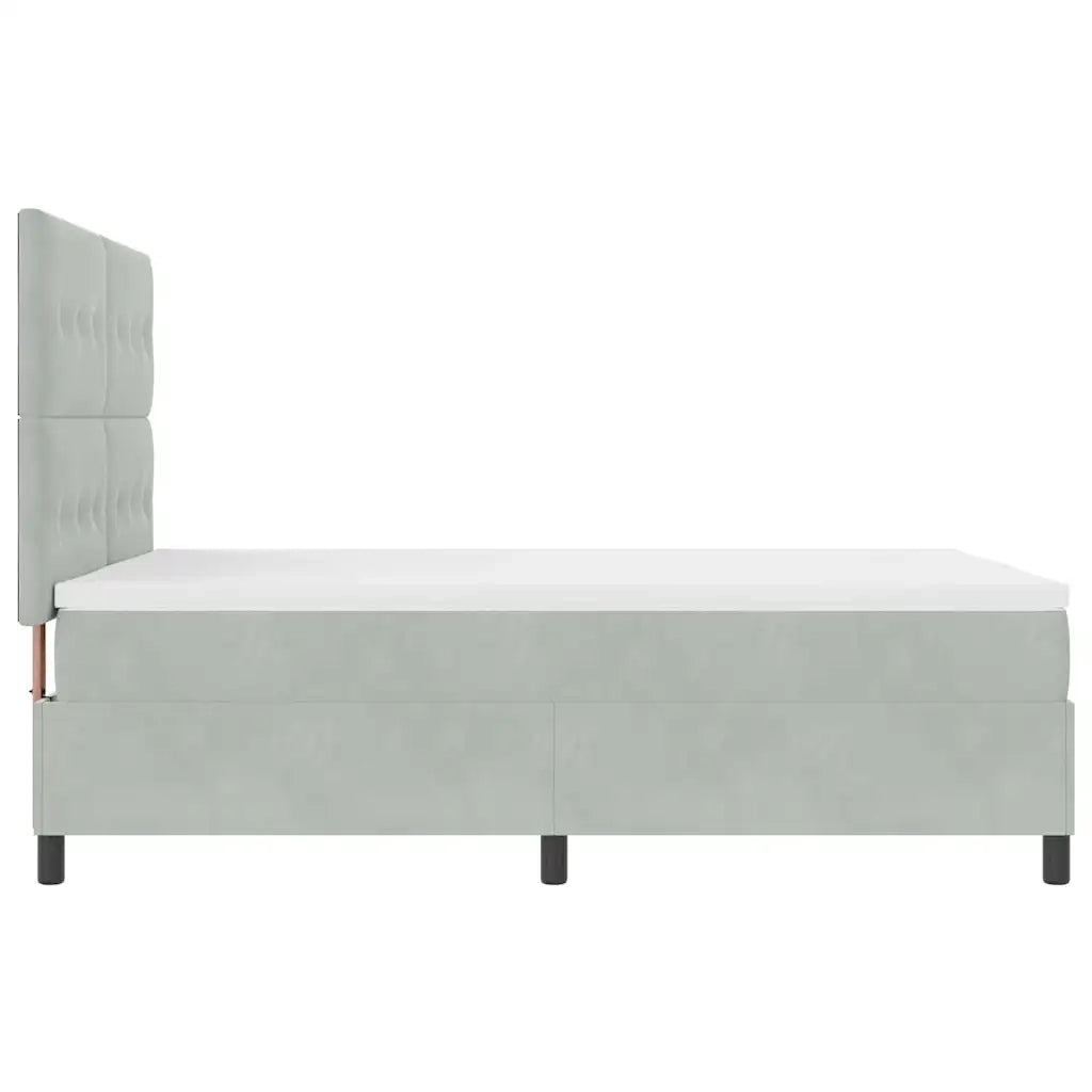 Letto a Sorgente LED Grigio chiaro 160 x 200 cm Velluto 3343322