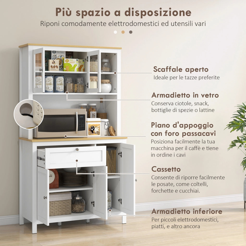 Armadio Cucina con Cassetti e Scaffali Regolabili ¨C Minimal ¨C Bianco 100x40x180 cm