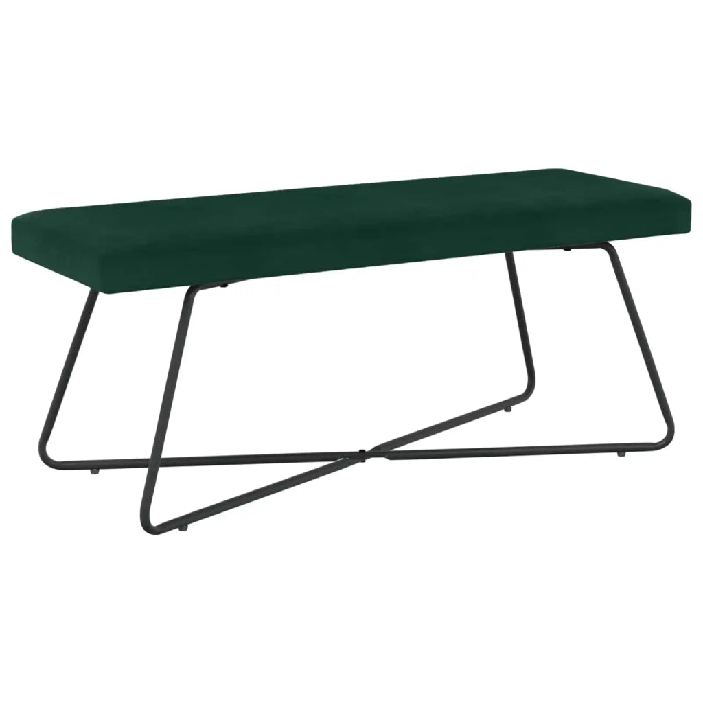 panchina Tinta unita Verde Scuro 110 x 40 x 45 cm Velluto 42038345
