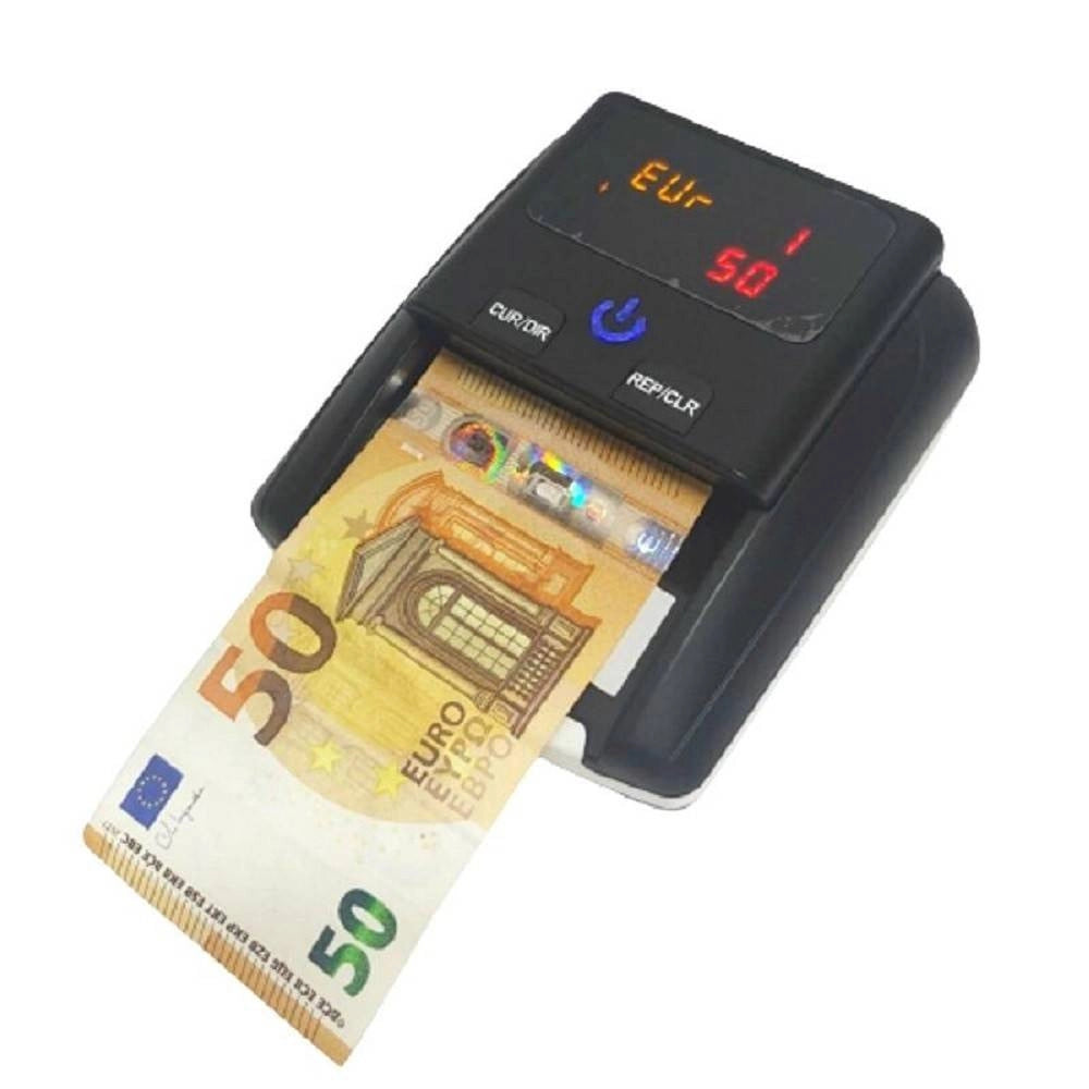 Trade Shop - Rilevatore Conta Banconote False Verifica Soldi Falsi Nero Con Batteria Al Litio -