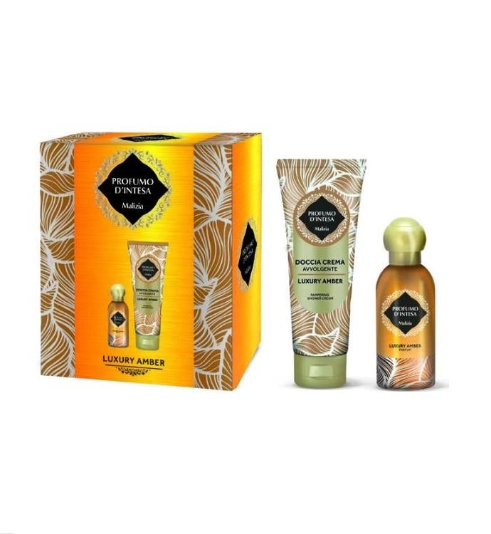 MALIZIA CONFEZIONE REGALO PROFUMO LUXURY AMBER GOLD + DOCCIA CREMA AVVOLGENTE