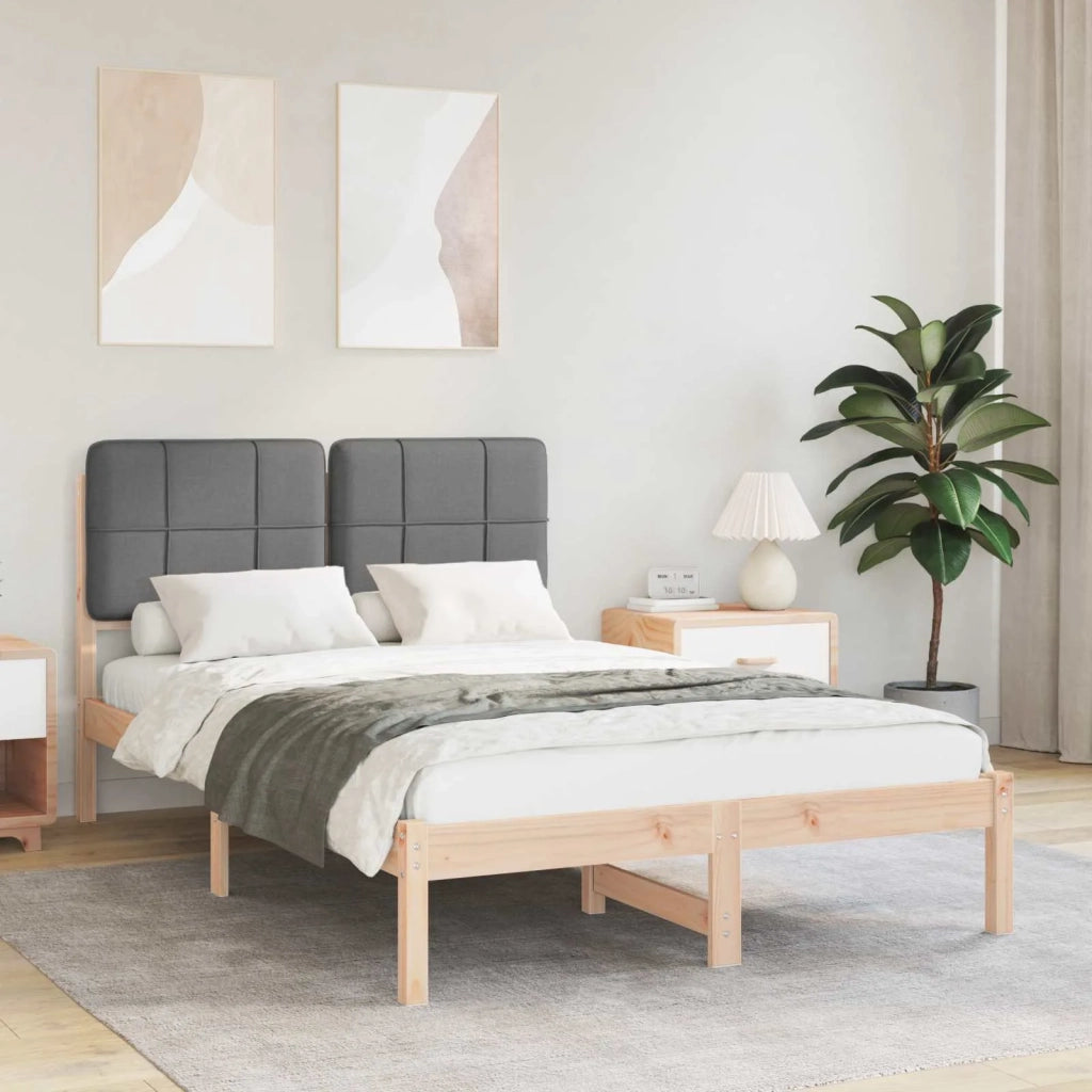Letto con Testiera Rivestita Grigio scuro 120 x 190 cm 877995