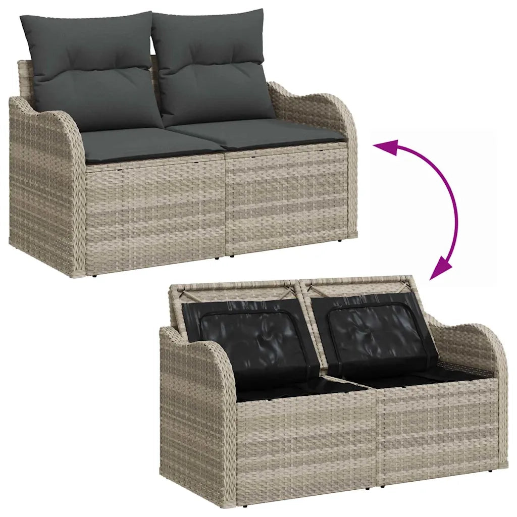 Set Divano da Giardino 4 pcs Grigio chiaro Poly Rattan 3360283