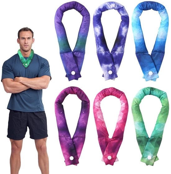 Set di 6 Nekwraps Rinfrescanti - Dimensioni 63x5cm - Ideali per Camminate e Cavalcare