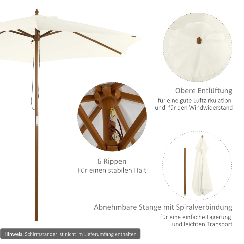 Ombrellone da Giardino ¨C Minimal ¨C Bamb¨´, ? 250 cm, Bianco
